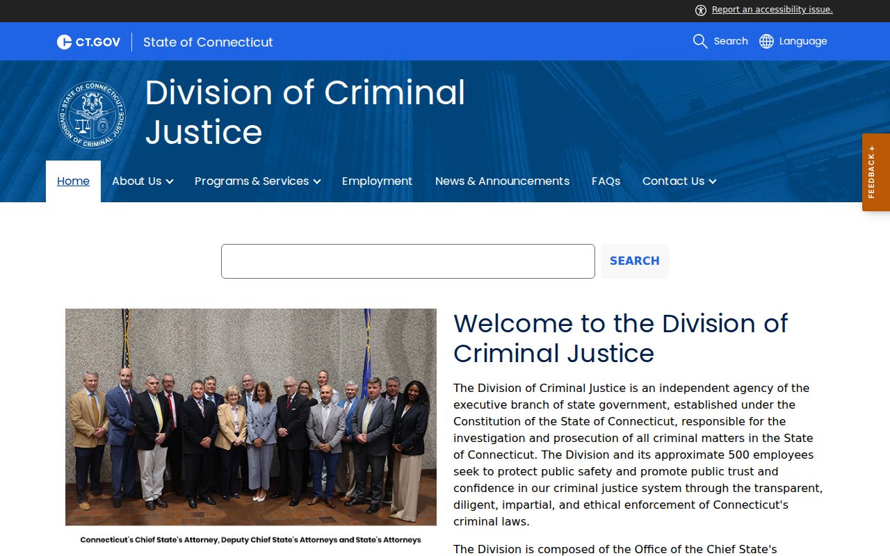 Connecticut Division of Criminal Justice source for Bridgeport prosecution