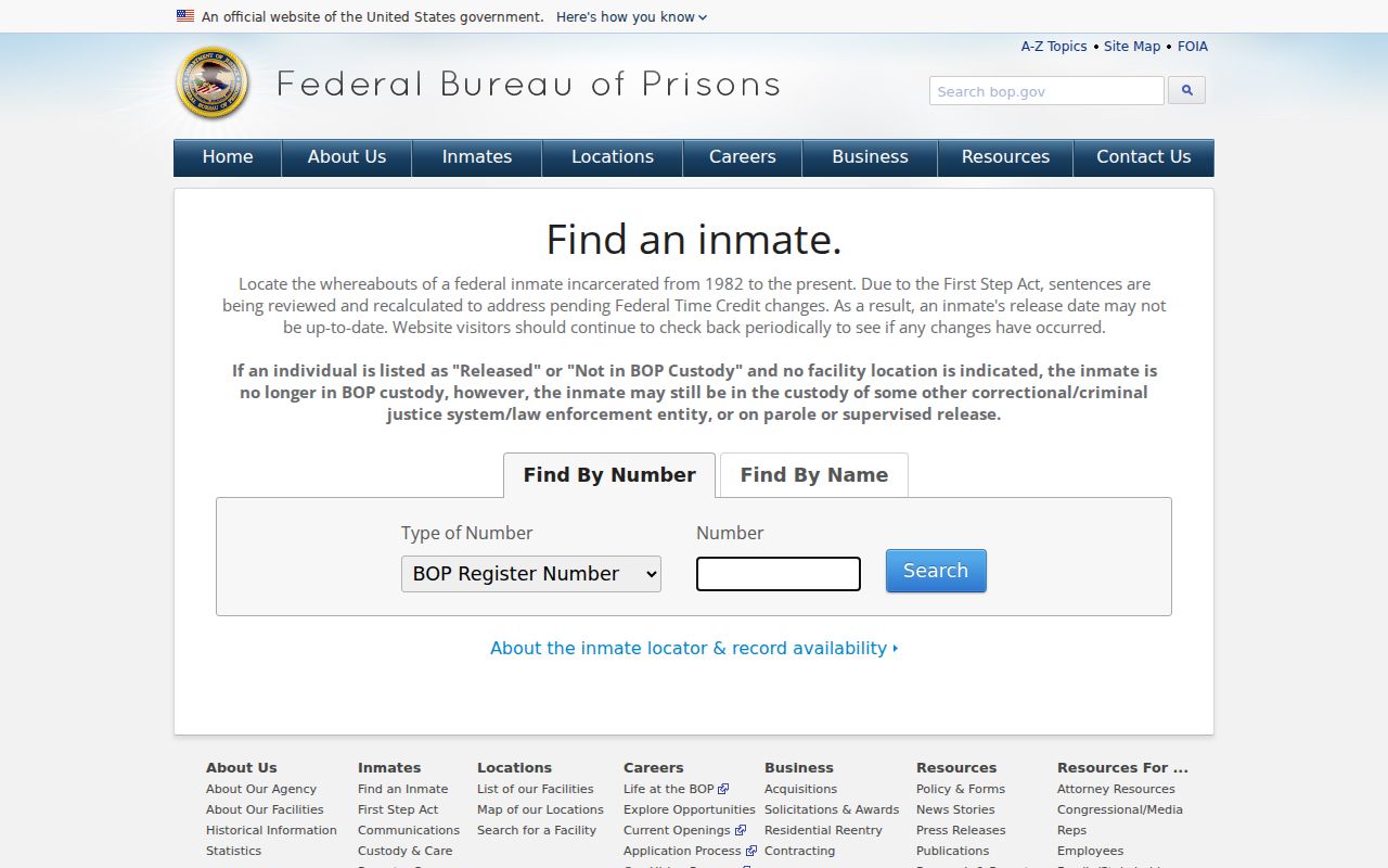 Norwalk criminal history federal inmate locator