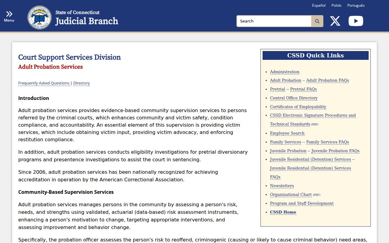 Stamford criminal history Adult Probation information